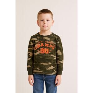 PLACE Boys Long Sleeve Camo Thermal Shirt Champs 90 - Size XS/4